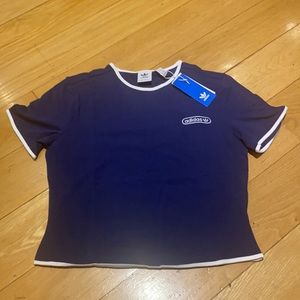 Adidas Classic vintage T shirt cropped tee